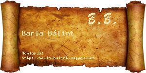 Barla Bálint névjegykártya